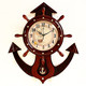 朗艺地中海挂钟客厅书房欧式实木钟表船舵静音时钟现代挂表石英钟