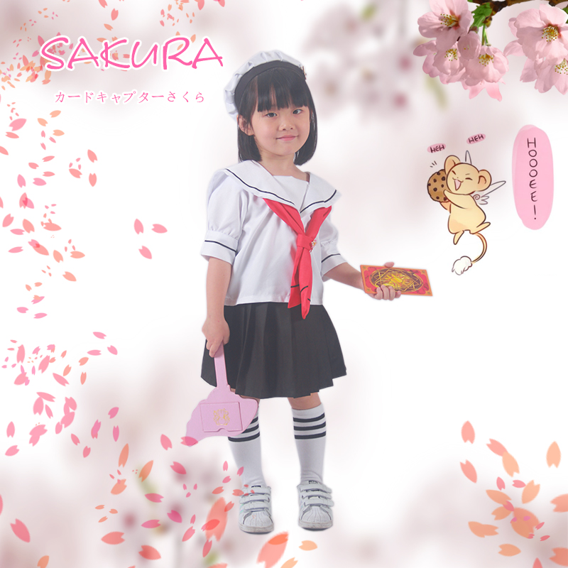 魔卡少女樱百变小樱摄影水手服日系jk校服木之本樱儿童漫展cos在类目 童装/婴儿装/亲子装, 套装中 - 来自Buy2taobao.com提供专业的淘宝代购服务