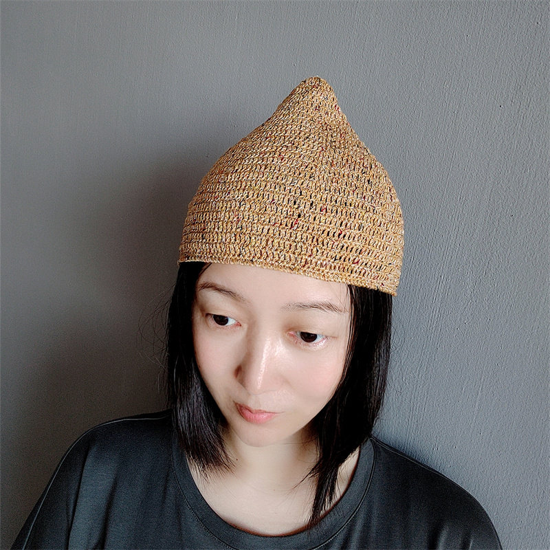 春夏薄款尖尖顶帽锥形帽子手工编织帽土豆夫人原创【花线尖顶帽】