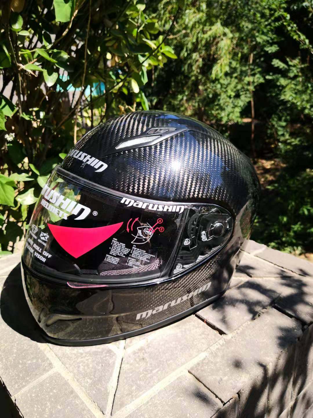 机车网马鲁申头盔男摩托车骑士安全帽marushin全盔跑盔炫酷bffb5