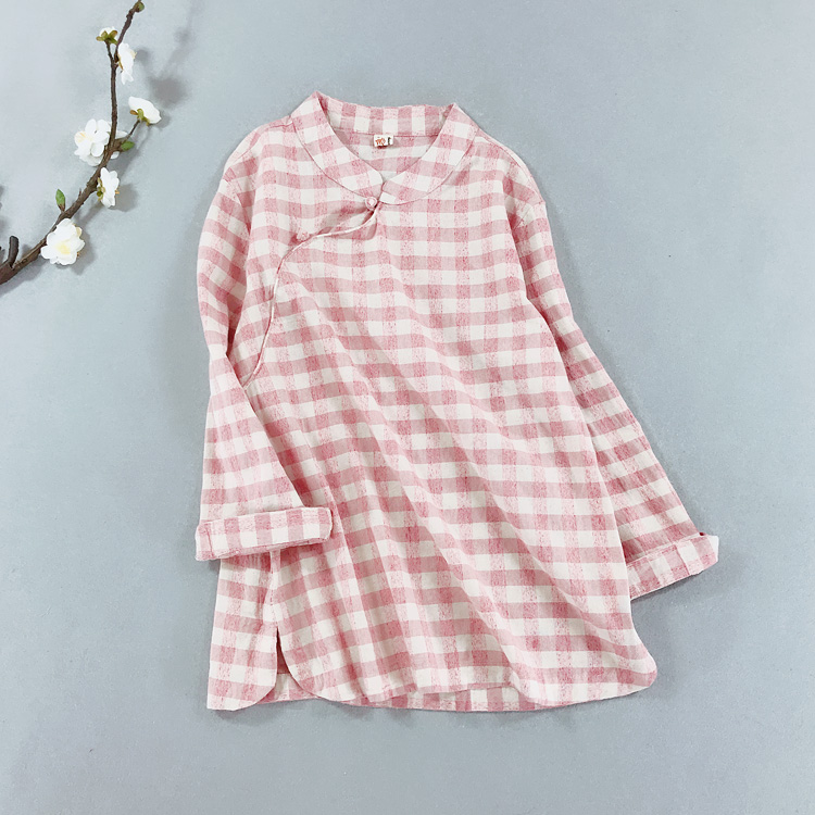 Chinese style Retro literature Stand collar frog Cotton and hemp Nine points sleeve lattice jacket Chinese style shirt Zen teain the Women's clothing/Boutique , Shirt category - from Buy2taobao.com to provide professional Taobao agent buy service