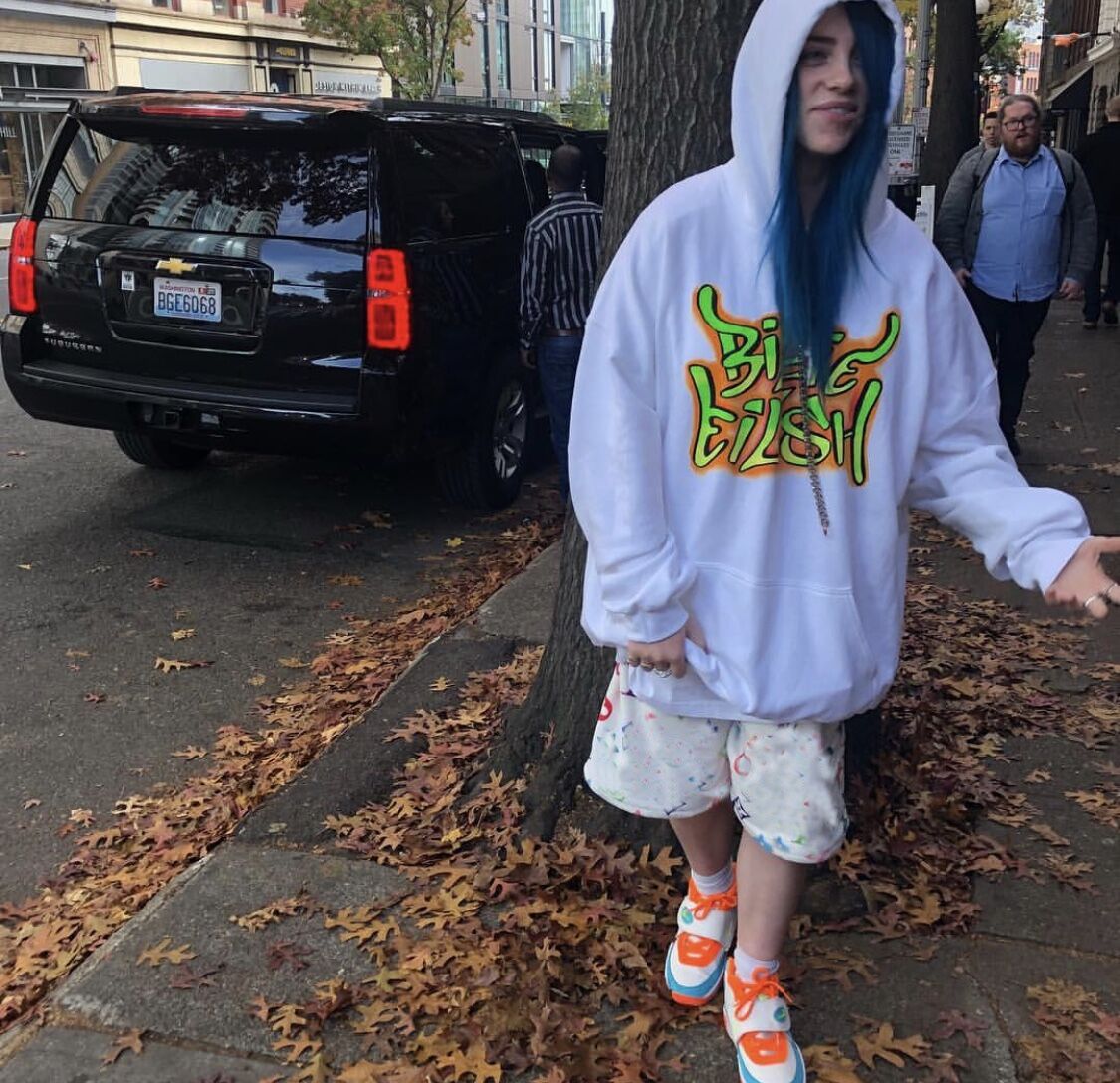 碧梨billieelish秋冬卫衣潮超火原宿复古欧美街头嘻哈