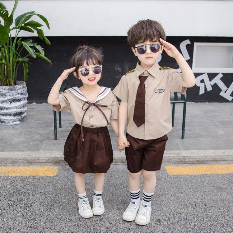 炸街姐弟装夏天龙凤胎童装儿童小童夏季哥哥妹妹兄妹装网红套装潮