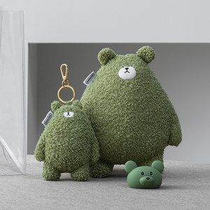 绿色熊毛绒玩具图片