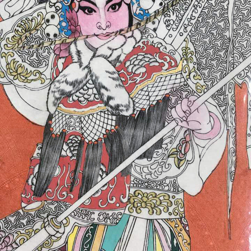 杨忠义《穆桂英挂帅》 绝版木刻 中美协会员/国礼版画家