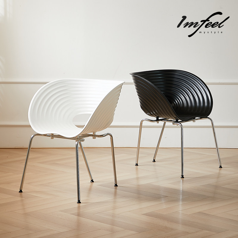 北欧复古贝壳椅家用网红化妆椅子创意丹麦设计师轻奢实木靠背餐椅