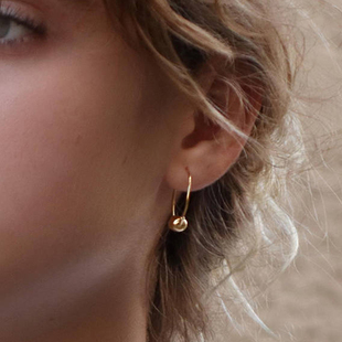 新款爆款925纯银耳环女防过敏耳圈INS金色简约独特高级感轻奢耳饰