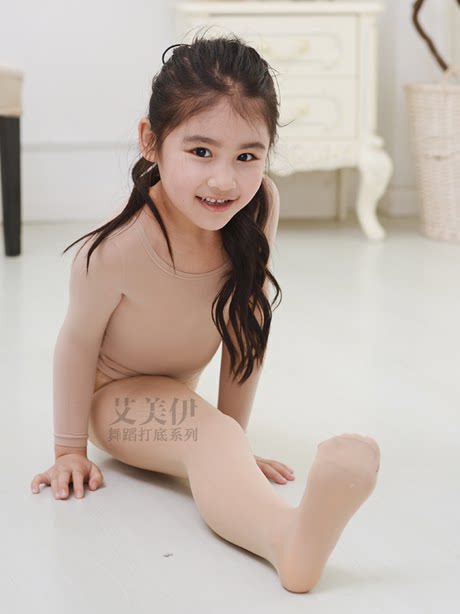 推荐儿童肉色天鹅绒紧身练功服打底衫
