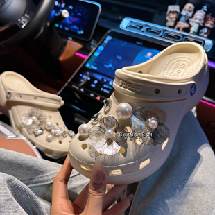 【银色光影】原创洞洞鞋花鞋扣闪亮高级感配饰配件crocs适配鞋花