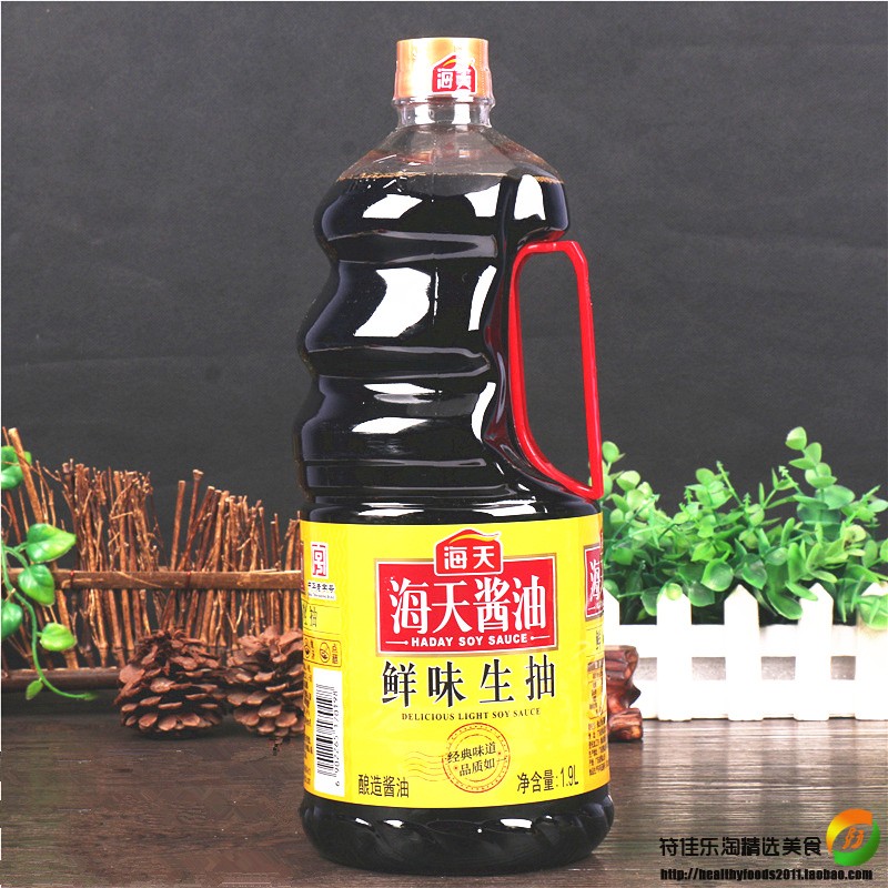海天鲜味生抽1.9l*6大桶装整箱商用凉拌用酿造美味鲜黄豆酱油