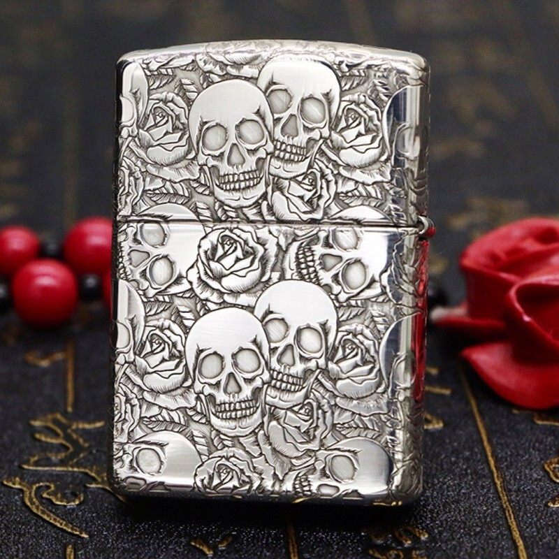 特价打火机zippo正版骷髅头