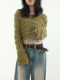 韩国现货！netting cropped knit 镂空透视编织针织衫罩衫短款
