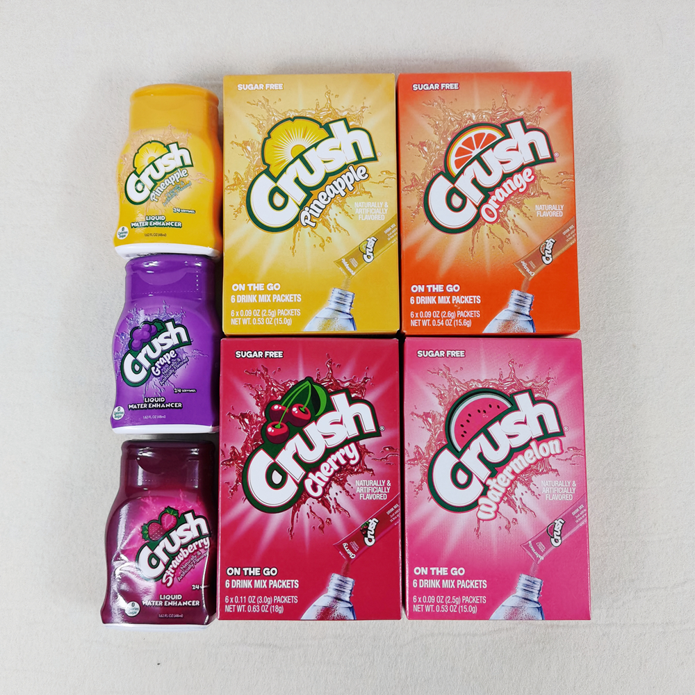 美国代购crush神奇果味浓缩液低卡零食无糖饮料粉末冲饮冲粉