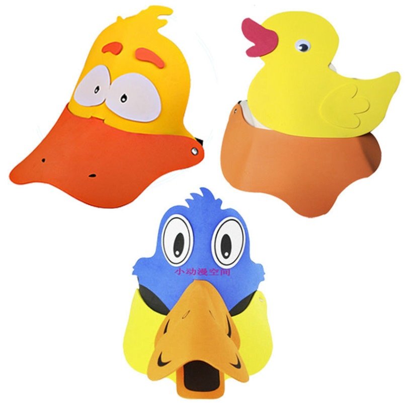 丑小鸭演出道具小鸭子头饰丑童鸭唐g老鸭动物头套面具儿小卡幼帽