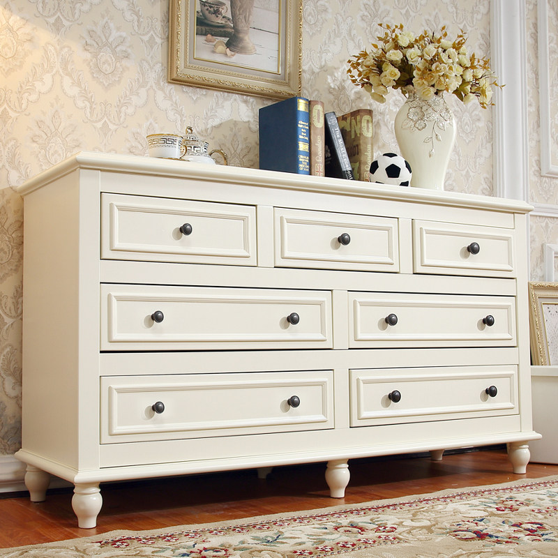 佐依娜 美式乡村斗柜白色七斗柜卧室