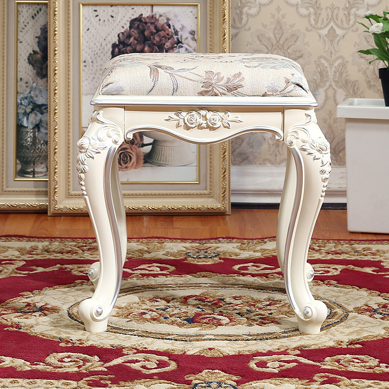 European style Dressing stool Makeup stool Shoe changing stool Nail enhancement Countryside Ivory white Carved Retro Vanity stoolin the Residential furniture , Class Seats , Stools , Dressing stool category - from Buy2taobao.com to provide professional Taobao agent buy service