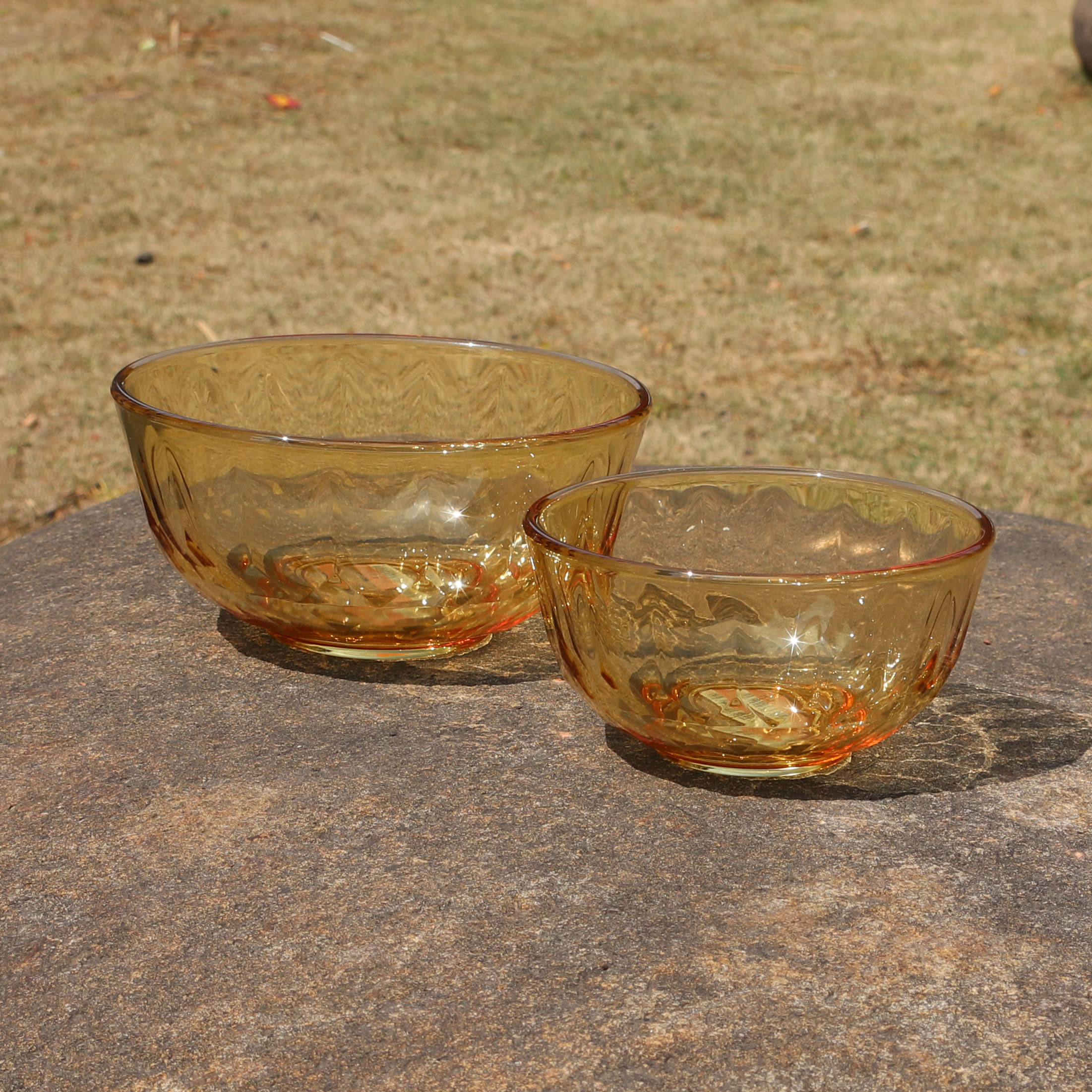 晶珀莱琥珀色高硼硅玻璃碗无铅无汞环保可微波炉烤箱加热餐具