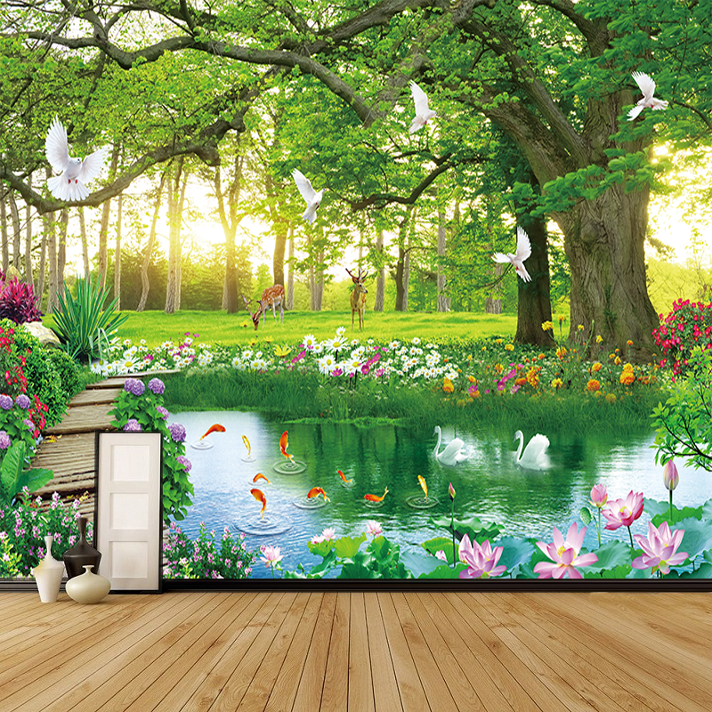 壁纸墙贴风景墙纸自粘背景墙壁贴画贴纸防水壁画图片卧室