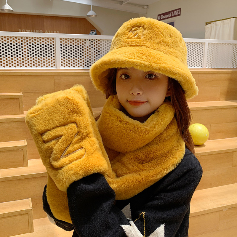 连体帽子围巾一体女