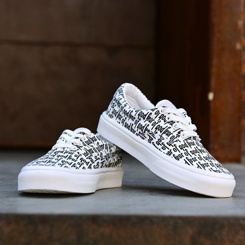 era万斯路联名fearofgod字母pro满印fog透气舒适滑板帆布鞋休闲