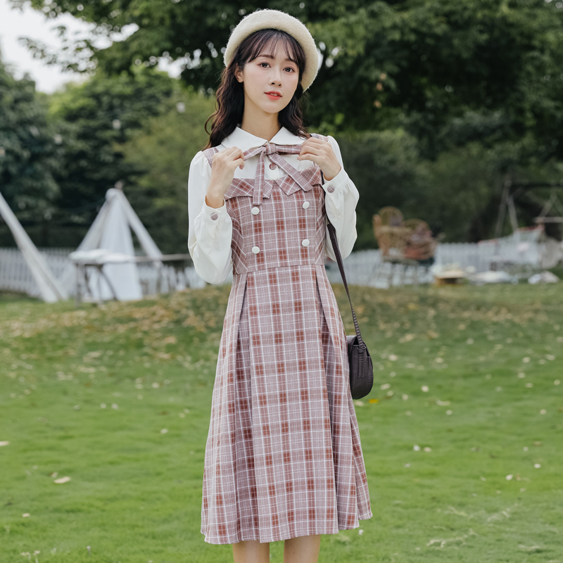 复古民国风复古女装少女小洋装英伦学院风学生气质长裙春款连衣裙