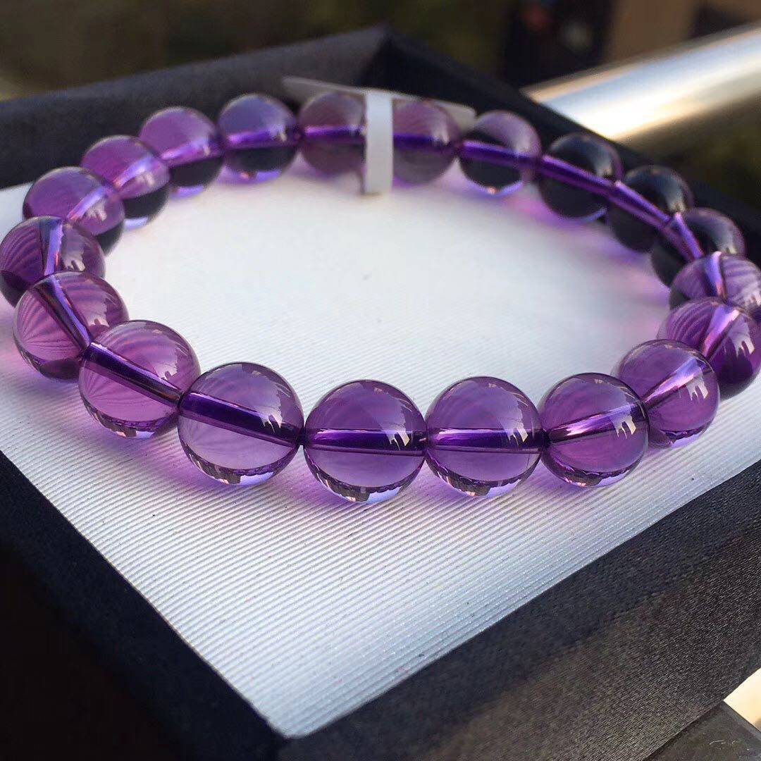 纯天然老矿净体紫水晶手链紫气东来爱的守护石智慧宝石