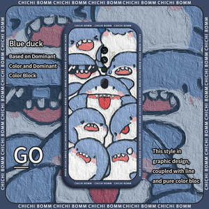 卡通油画满屏oppoa11手机壳套鲨鱼z 镜头全包保护 液态硅胶