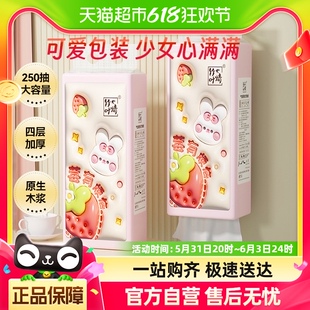 包邮竹叶情白色挂抽4层250抽*1/2提亲肤抽纸印花卫生纸厨房厕所纸