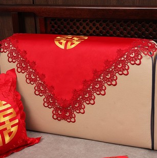 刺绣中式绣花喜字结婚单人沙发盖布盖巾扶手靠背巾垫布通用套罩