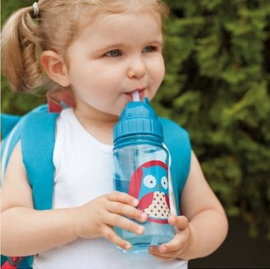 美国skip hop动物园系列 幼儿学饮杯吸管杯 宝宝水杯水壶350ml
