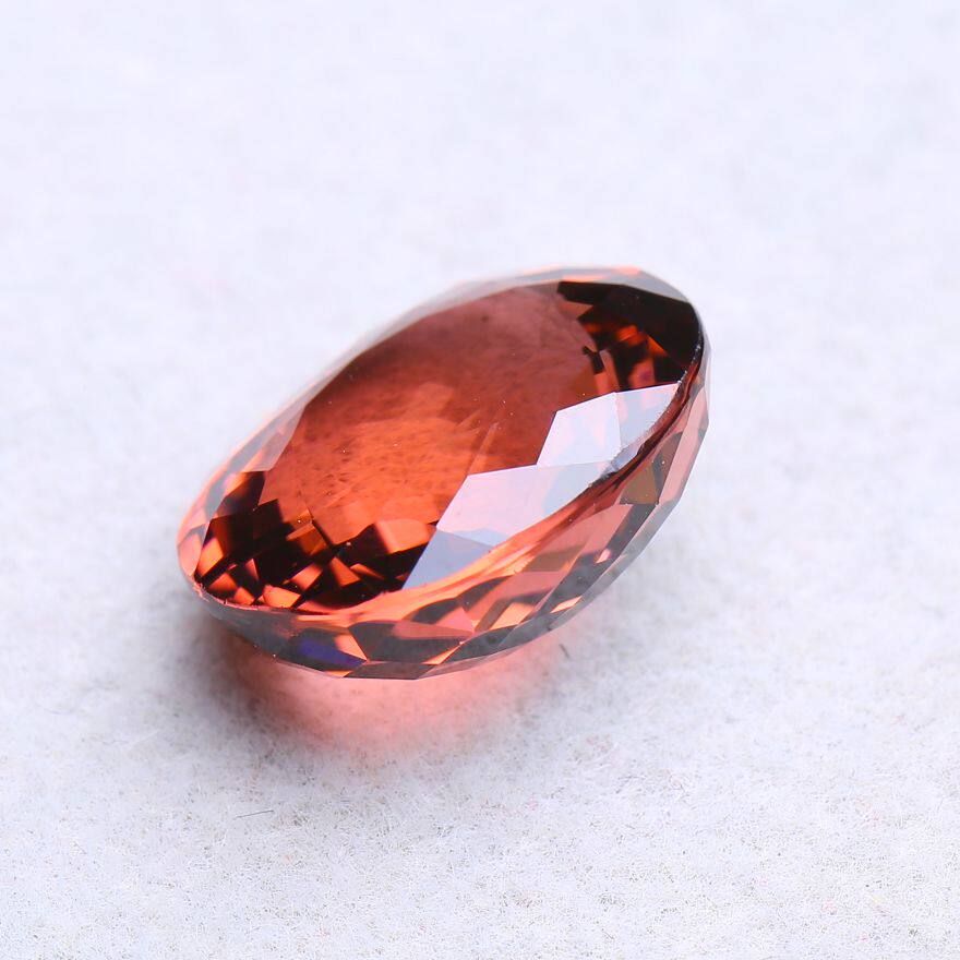 顶极 干净 大台面 火彩超好 老料天然橙红碧玺戒面裸石 1.77克
