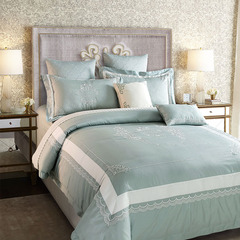 美式纯色床单床上四件套样板房全棉1.8/2m床上用品高档纯棉被套