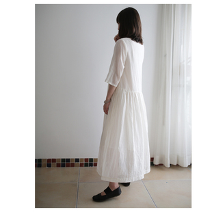 白色棉布长裙