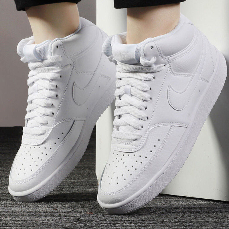 热点运动专营店的优惠券大全—nike耐克白色板鞋女2021冬新款高帮运动