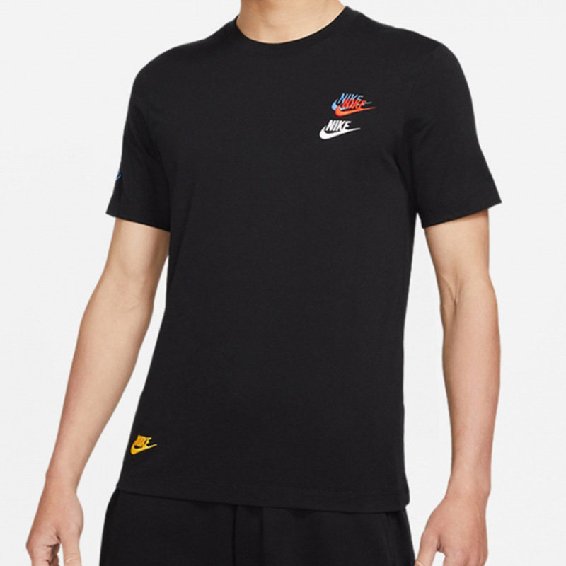 耐克男装2022夏新款彩色刺绣三钩运动t恤休闲训练短袖dj1569010