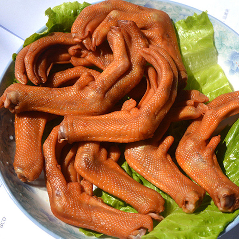 上新特价50只灿丰龙岩下洋泡鸭爪特产土楼香辣泡爪鸭掌零食品小吃