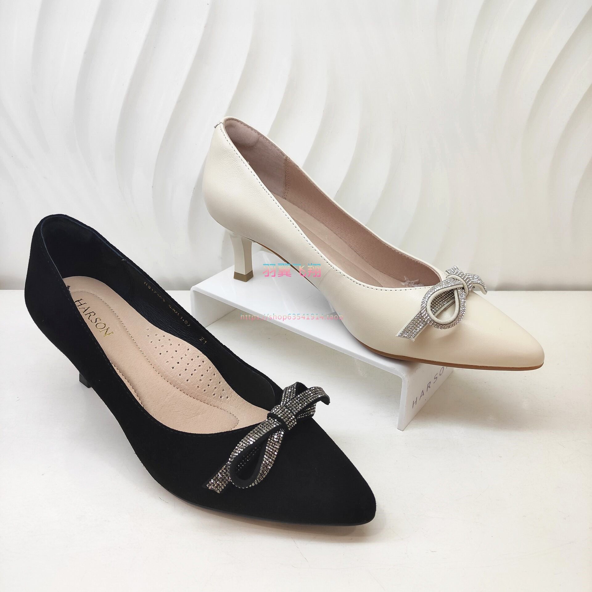 正品harson哈森女鞋2021秋冬新款牛皮加绒厚底短靴马丁靴ha10628