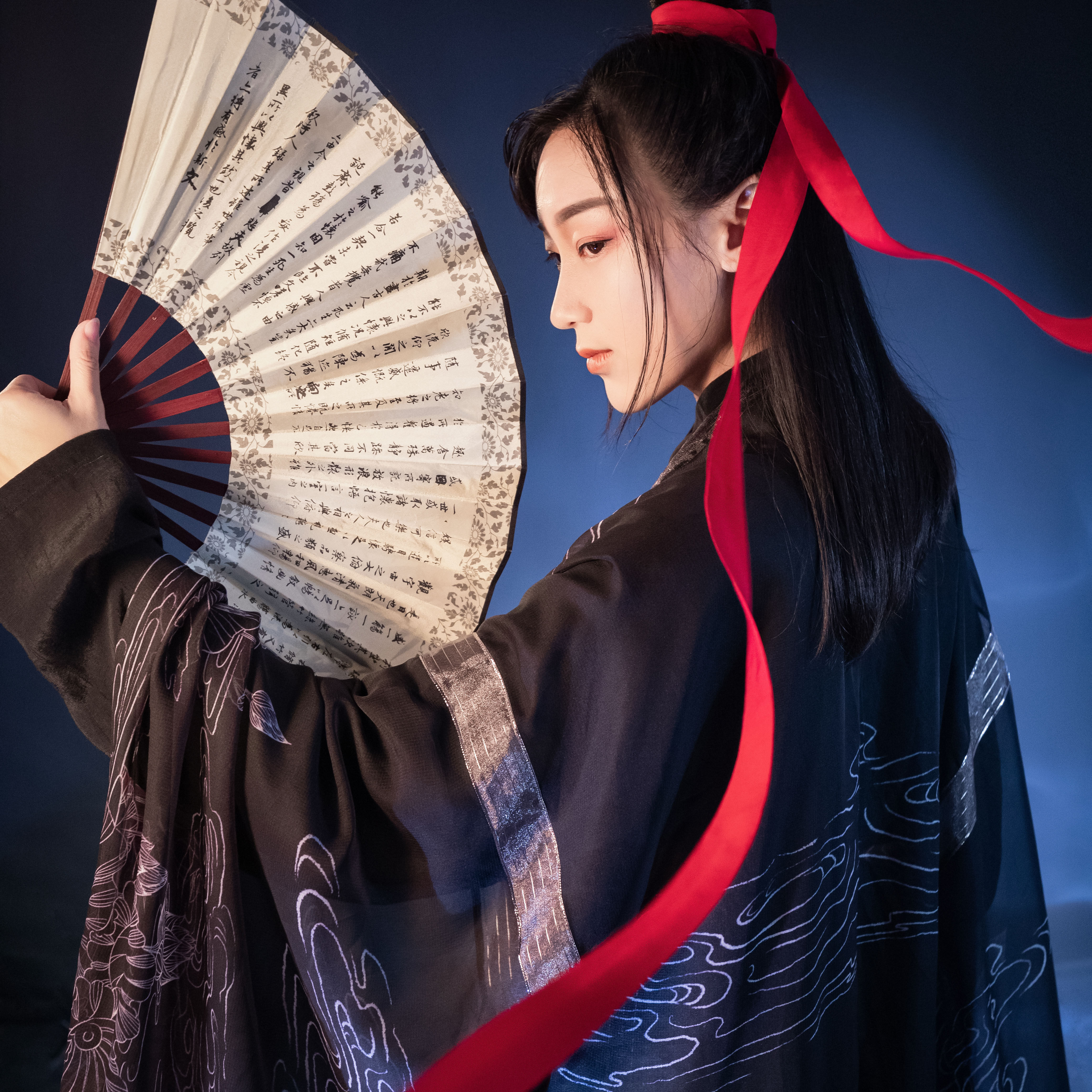 拟梦 侠客行 男女款交领上衫帅气仙宋制日常汉服黑色帅气显瘦夏款