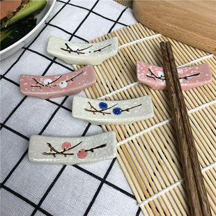 日式多功能筷子托家用摆件陶瓷勺子创意可爱放筷子的小托筷枕筷架