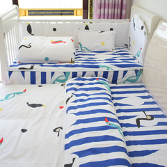 婴儿床品套件 婴儿床上用品床围 儿童床帏 纯棉布料亲子套件定制