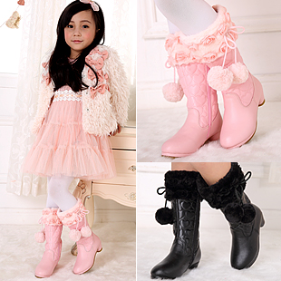 女童高跟鞋小公主冬季加绒