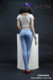 ACNTOYS 1/6兵人女素体方扣平底鞋休闲字母T恤包臀蓝色牛仔裤长裤