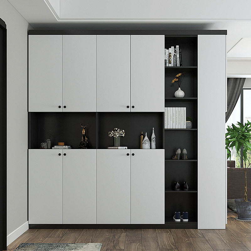 通顶鞋柜家用超大容量经济型玄关柜 到顶转角门厅柜组合整体定制