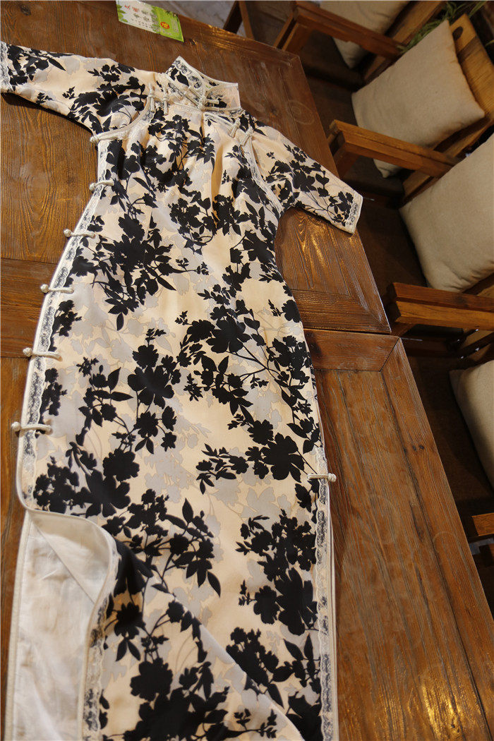 热销真丝旗袍长款