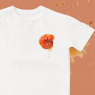 一杠西红柿/咖啡渍脏脏衫 创意印花文化周边恶趣味男女短袖T恤