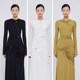 越南小众设计师CHATS 2023年秋季限定简约三层褶皱设计修身长裙