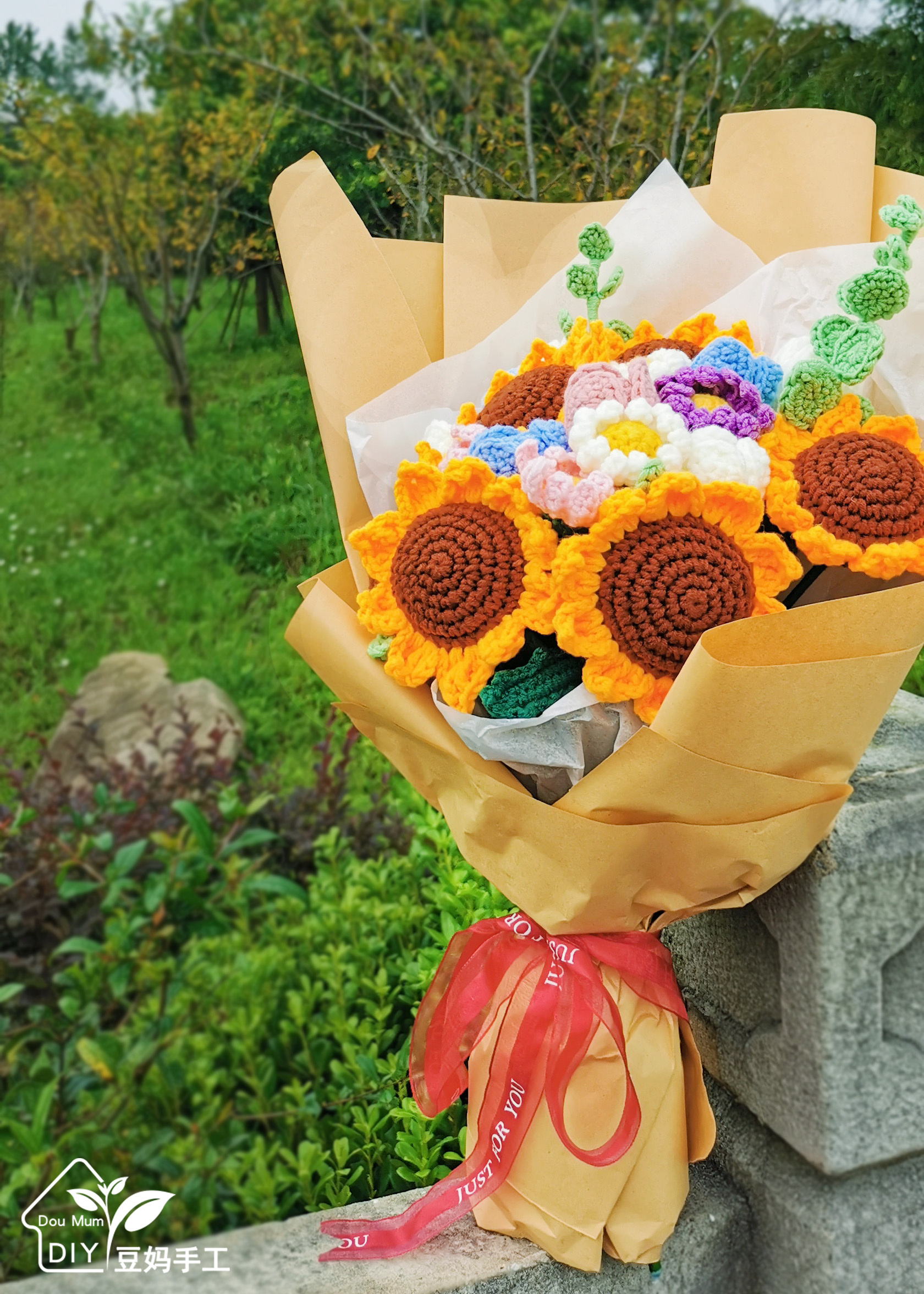 手工编织diy向日葵花束钩小雏菊花朵毛线材料包教师节男女友礼物