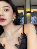 BOONEE◆法式复古花朵独特耳环女新款小众设计高级感气质耳钉耳饰