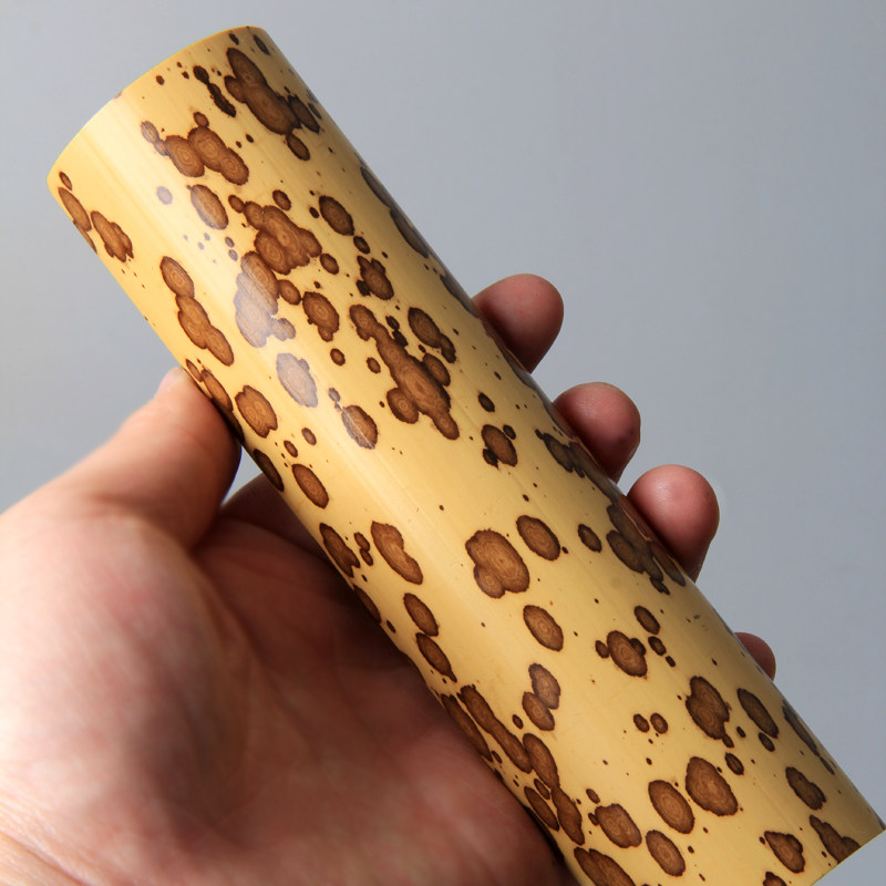 一物一拍优选美纹纯手工打磨天然梅妃竹茶则茶勺斑竹梅鹿竹赏茶荷