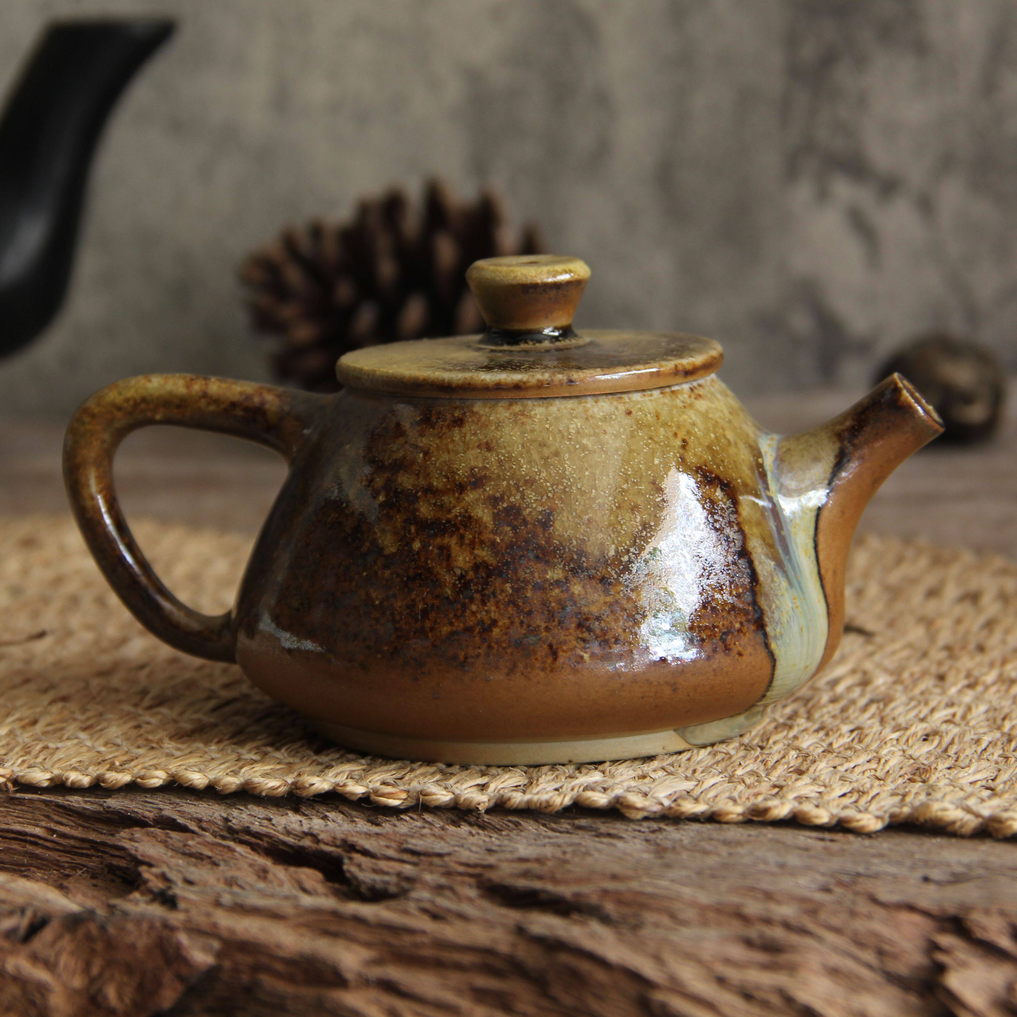 纯手工云南建水紫陶壶中式复古柴烧壶名家彦武柴烧容量220c茶壶